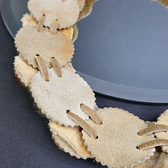 Vintage Deer Hair Belt Vintage Estimated 1950s To 1960s 30in To 36in Waist - Picture 5 of 9